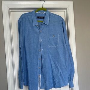 Tommy Bahama long sleeve button up linen blend shirt